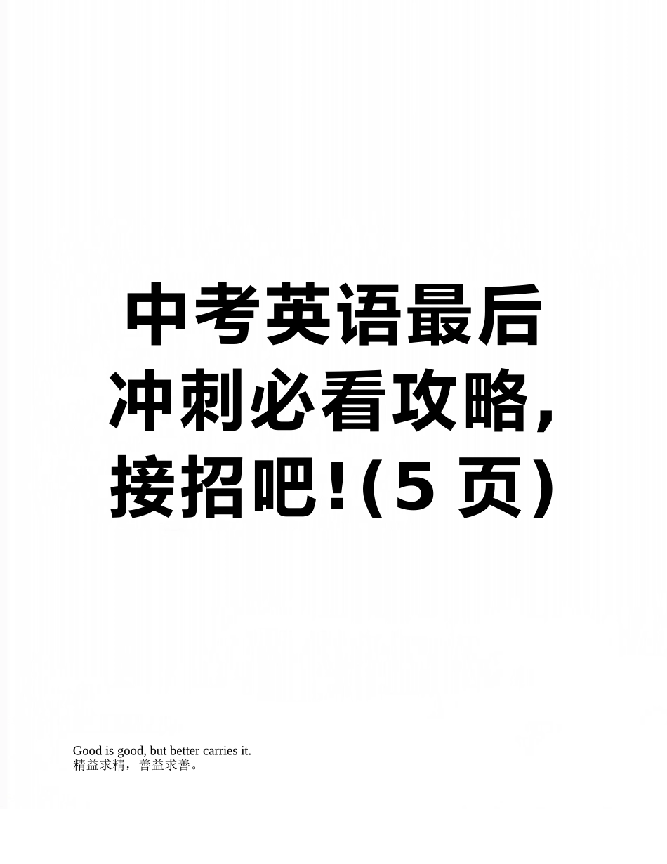 中考英语最后冲刺必看攻略-接招吧!_第1页