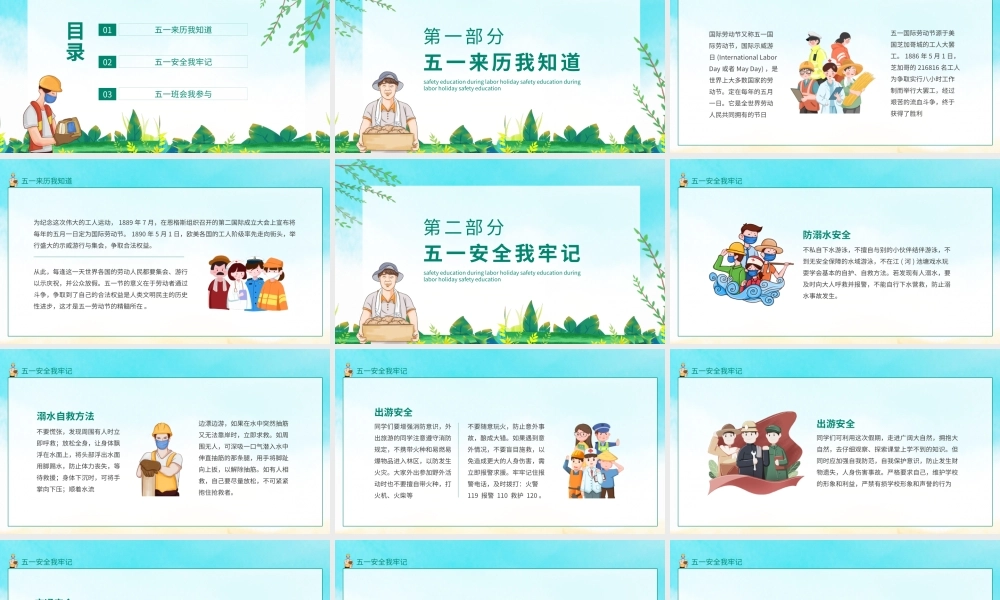 劳动节假期安全教育课件