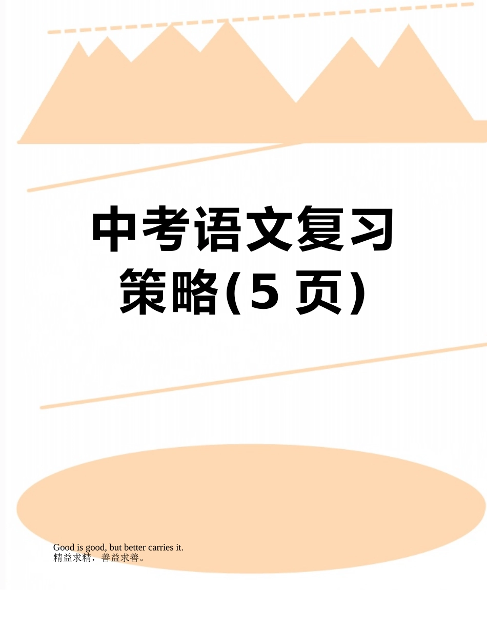 中考语文复习策略_第1页