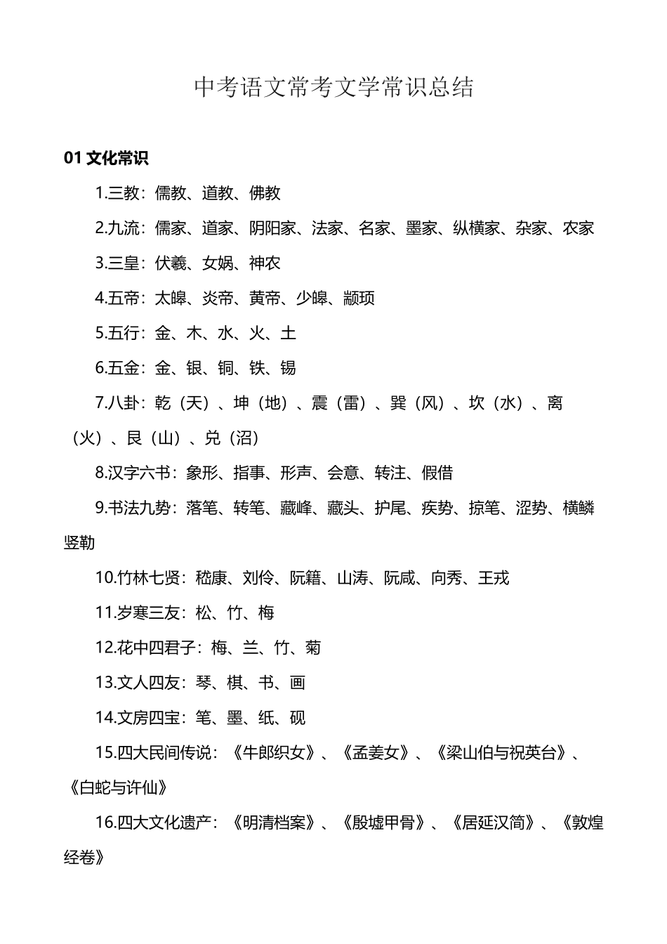 中考语文常考文学常识总结_第2页