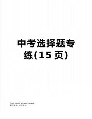 中考选择题专练
