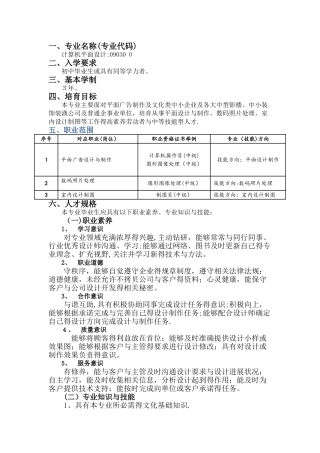 中职《计算机平面设计》专业人才培养方案