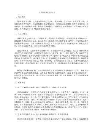 中职学校专业课程体系改革方案