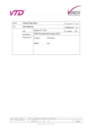 VirtualTestDrive(VTD)用户使用手册（英文）