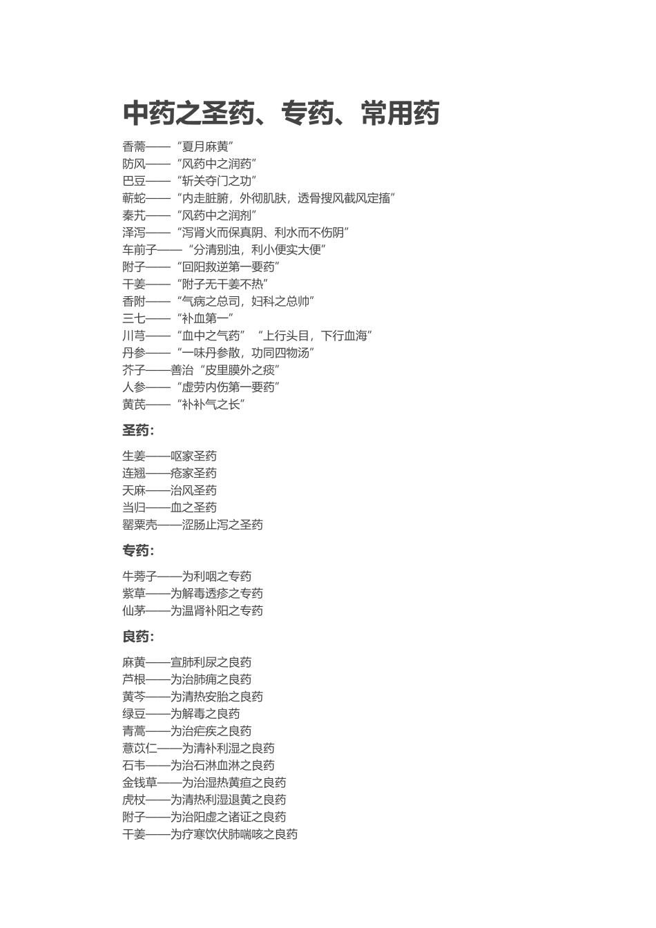 中药之圣药、专药、常用药_第2页
