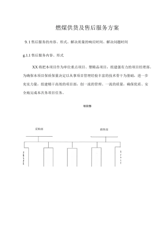燃煤供货及售后服务方案