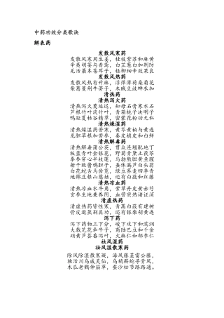 中药功效分类歌诀
