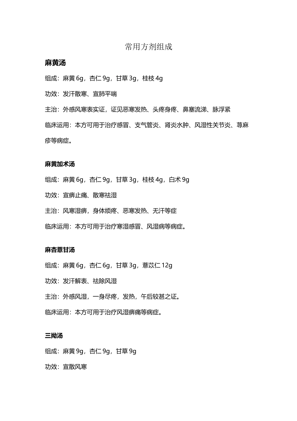 中药常用方剂组成_第2页