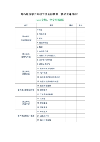 青岛版科学六年级下册全册教案