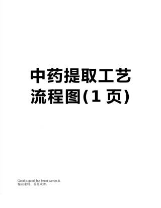 中药提取工艺流程图