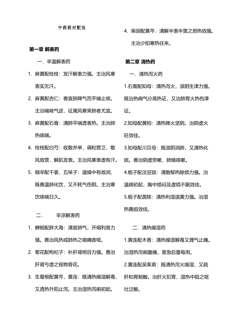 中药药对和配伍总结_第2页