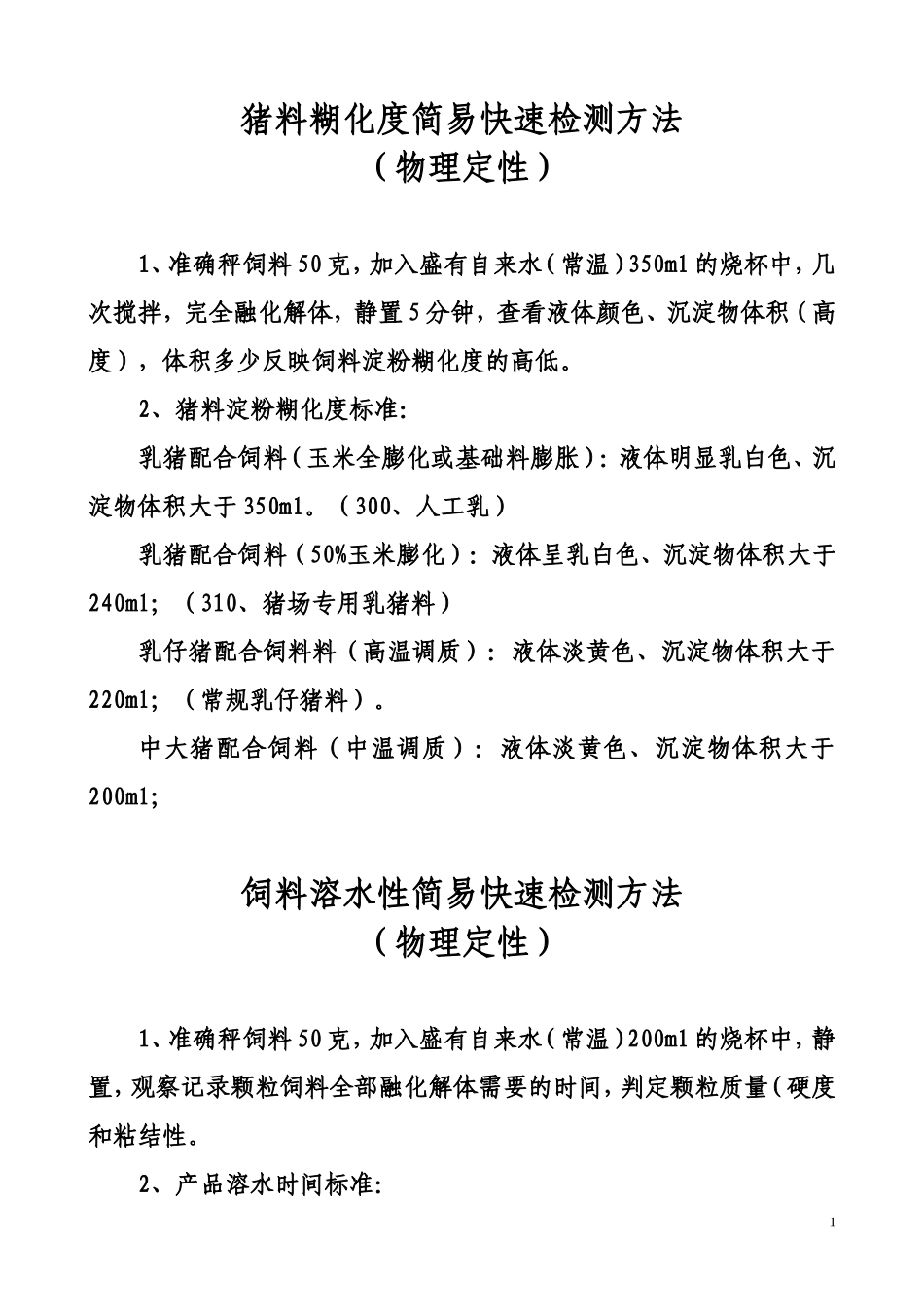 饲料生产过程质量检测方法汇编_第1页