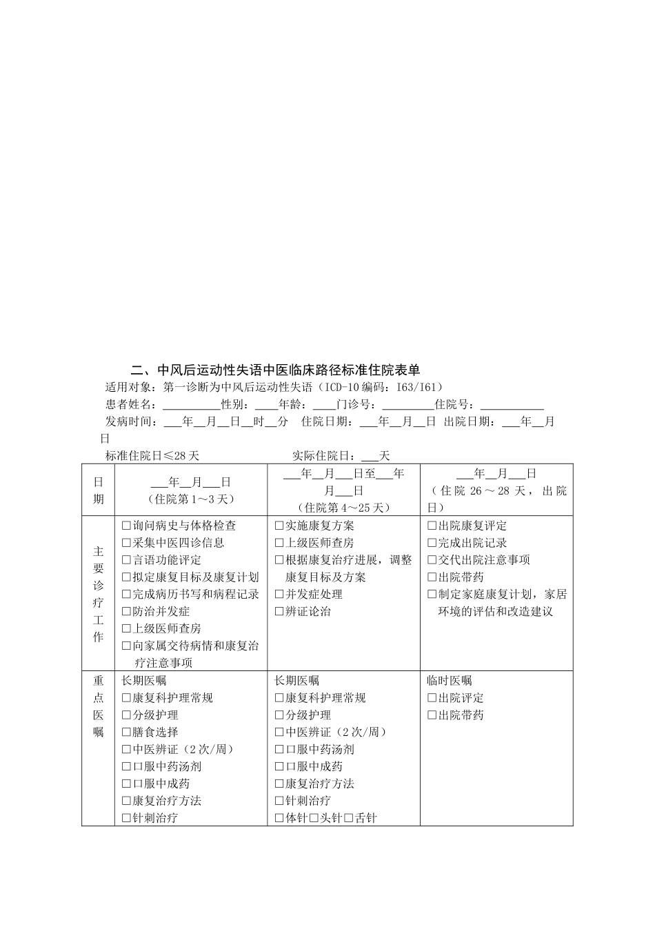 中风后运动性失语中医临床路径_第3页