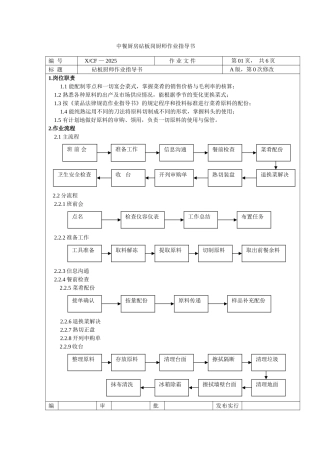 中餐厨房砧板岗厨师作业指导书