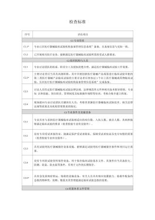 临床试验检查标准