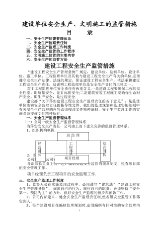 建设单位安全生产、文明施工的监管措施