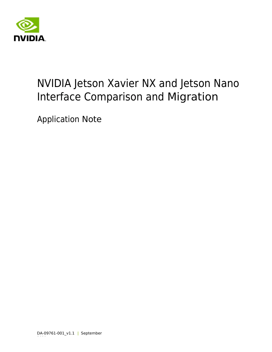 Jetson_Xavier_NX_and_Jetson_Nano_Interface_Comparison_Migration_Application_Note_DA-09761-001_v1.1_nv硬件设计资料_第1页