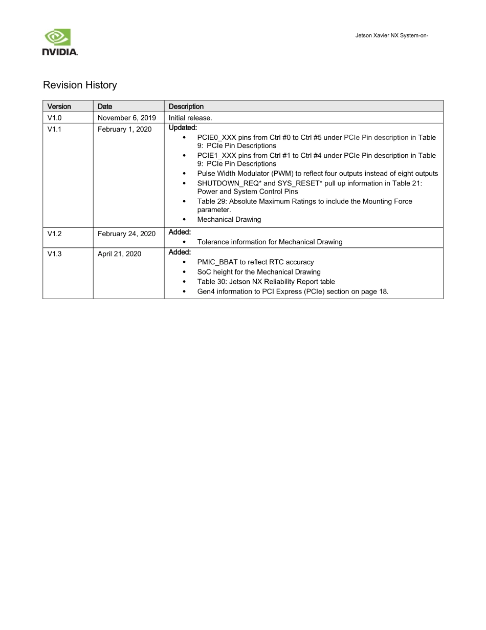 NX模块手册完整Jetson_Xavier_NX_Data_Sheet_v1.3_第2页
