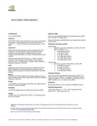 NX模块手册完整Jetson_Xavier_NX_Data_Sheet_v1.3