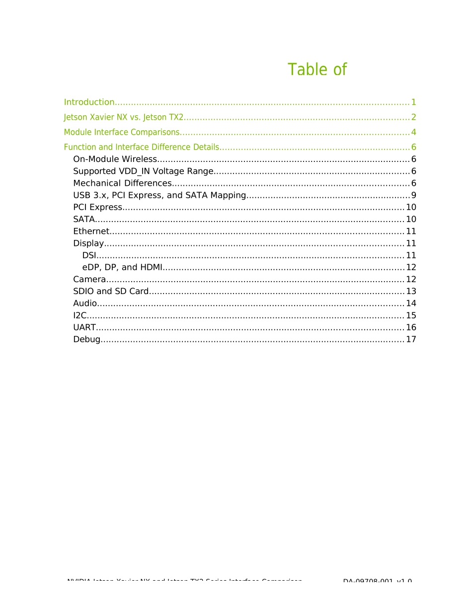 jetson 系列移植指南 Jetson_Xavier_NX_and_Jetson_TX2_Series_Interface_Comparison_Migration_Application_Note_v1.0_第3页