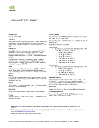 Jetson Xavier NX Data Sheet 原版完整文件