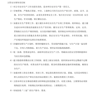 主管安全领导安全责任制