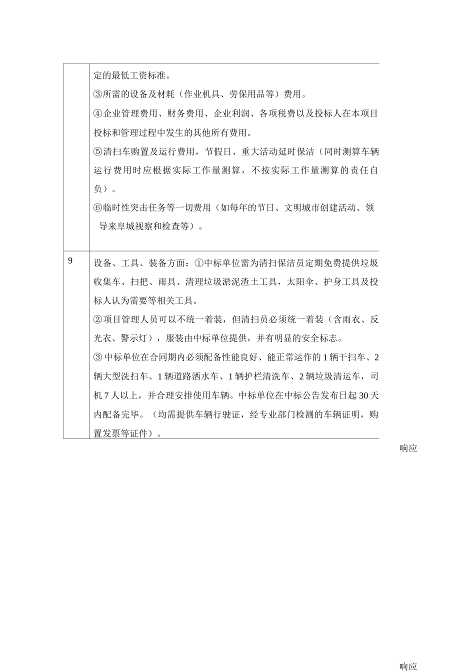 主要要求响应表_第2页