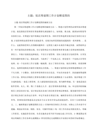 主题饭店筹建期工作计划横道图的
