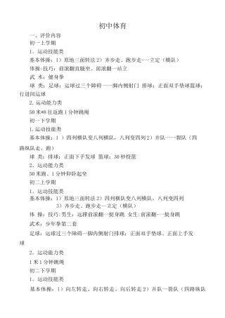 义务教育初中学段体育学科教学质量评价实施细则3