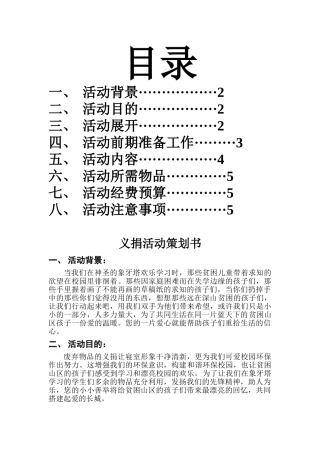 义捐活动策划书