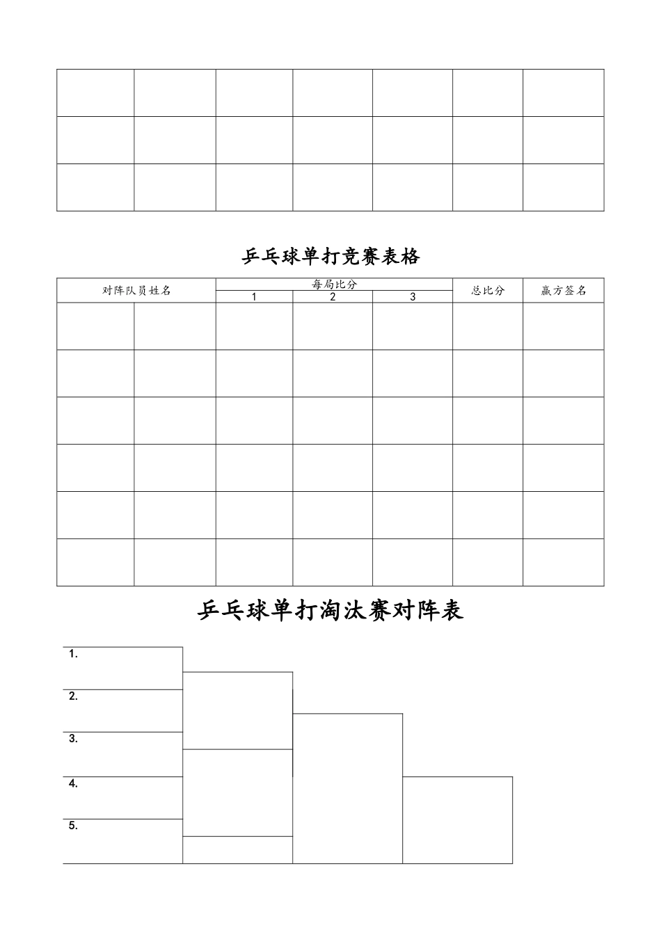 乒乓球比赛表格_第2页