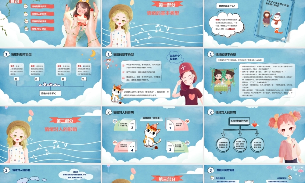 卡通儿童动态情绪控制主题