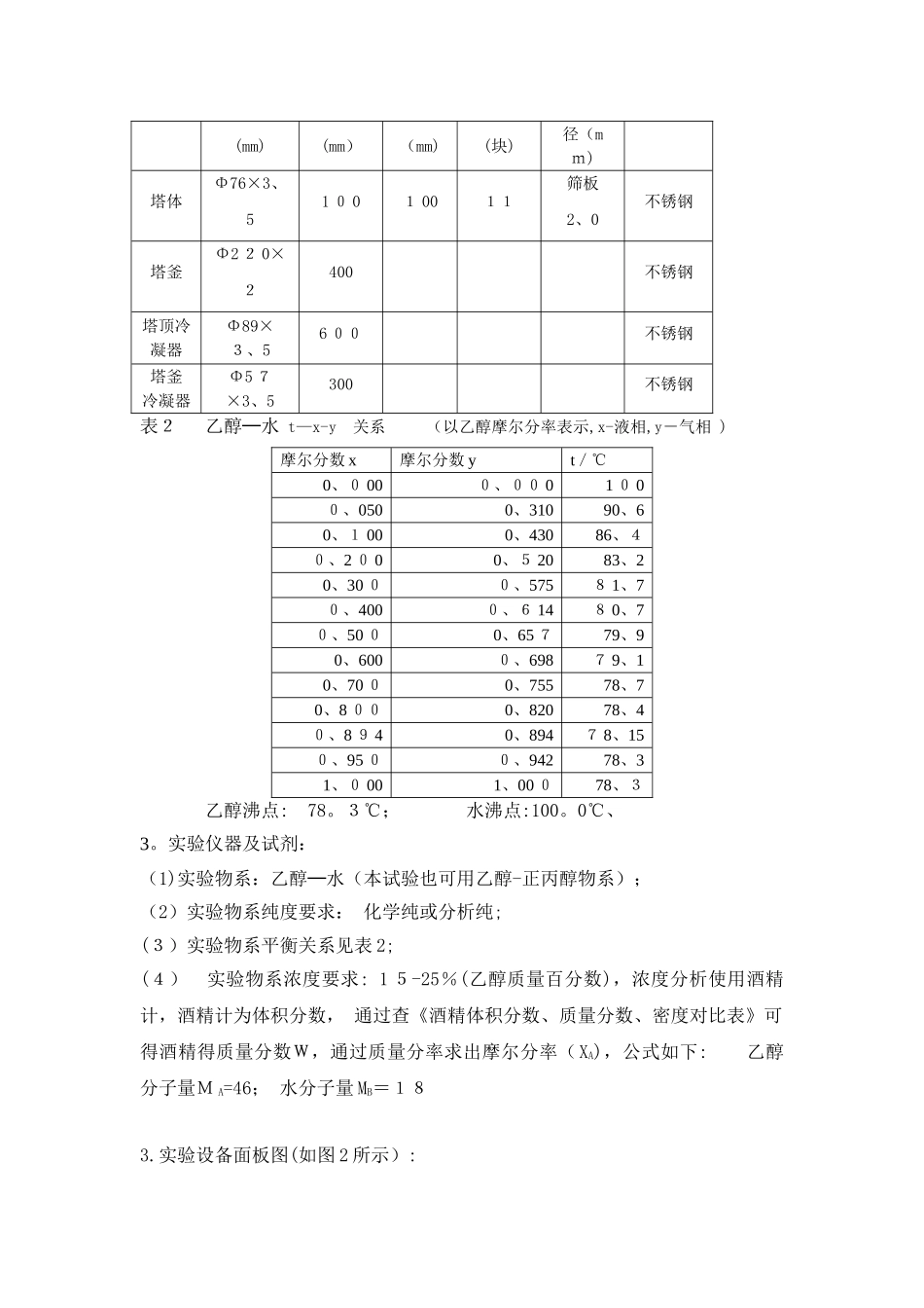 乙醇-水精馏塔实验_第3页