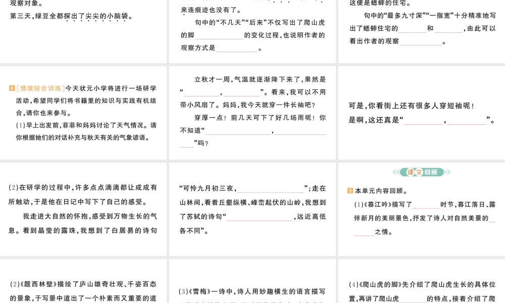 24统编版小学语文四年级上册第三单元通关-课件