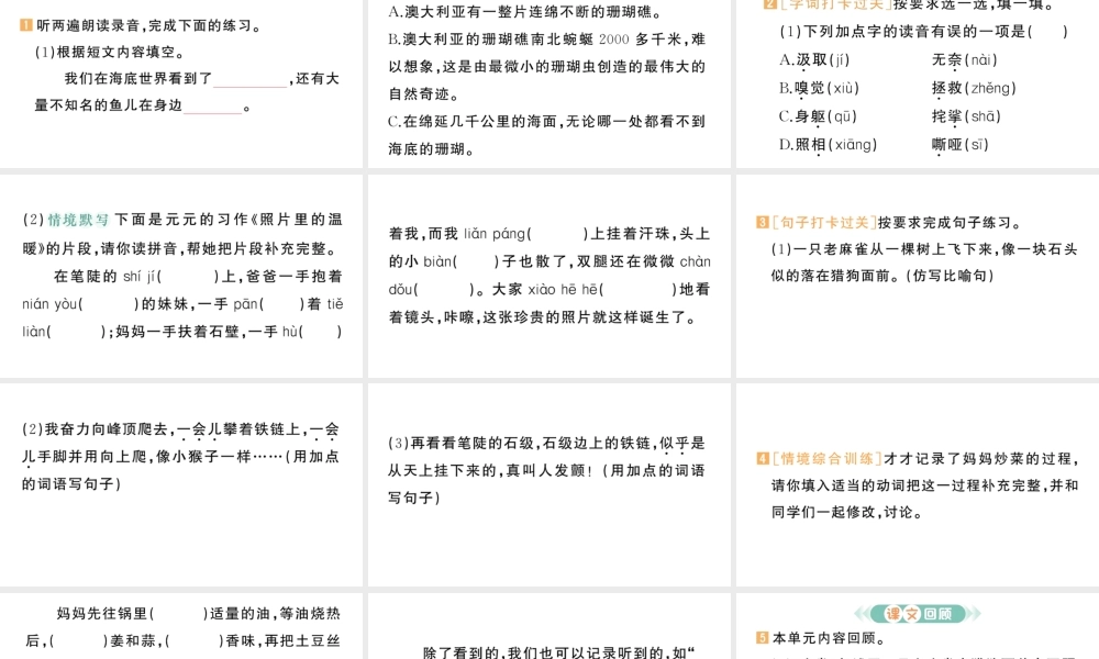 24统编版小学语文四年级上册第五单元通关-课件
