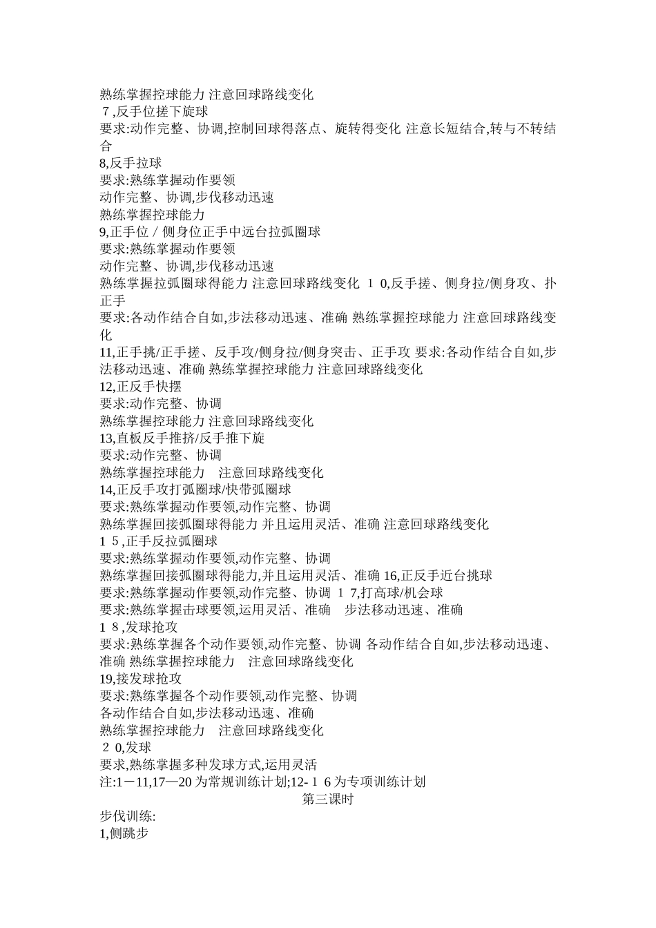 乡村少年宫乒乓球训练教学教案_第2页