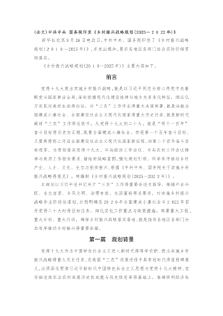 乡村振兴战略规划