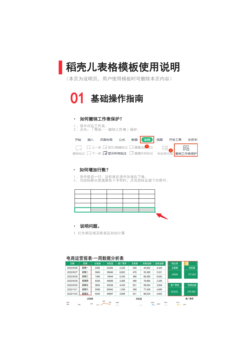 电商运营报表-一周数据分析表_第2页