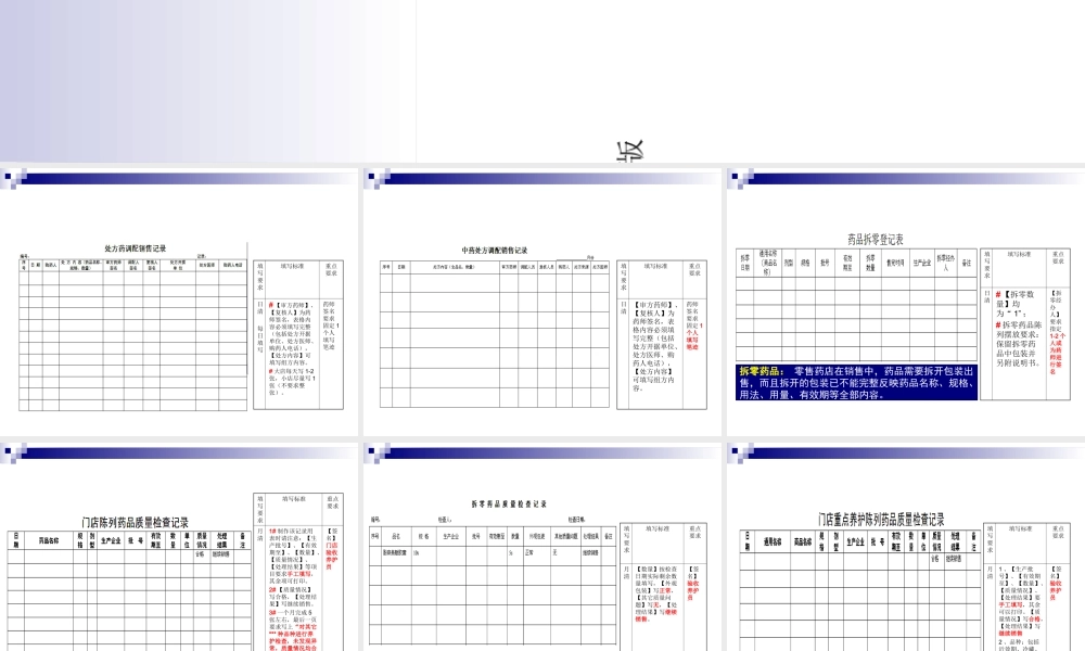 GSP认证质量管理用表填写要求【门店】