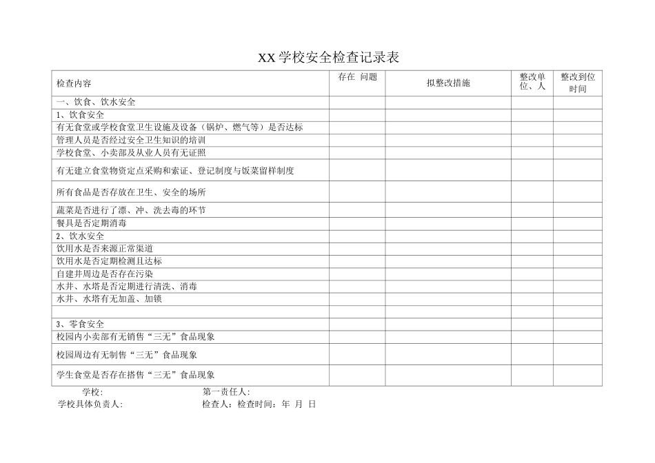 乡镇学校安全检查表_第1页