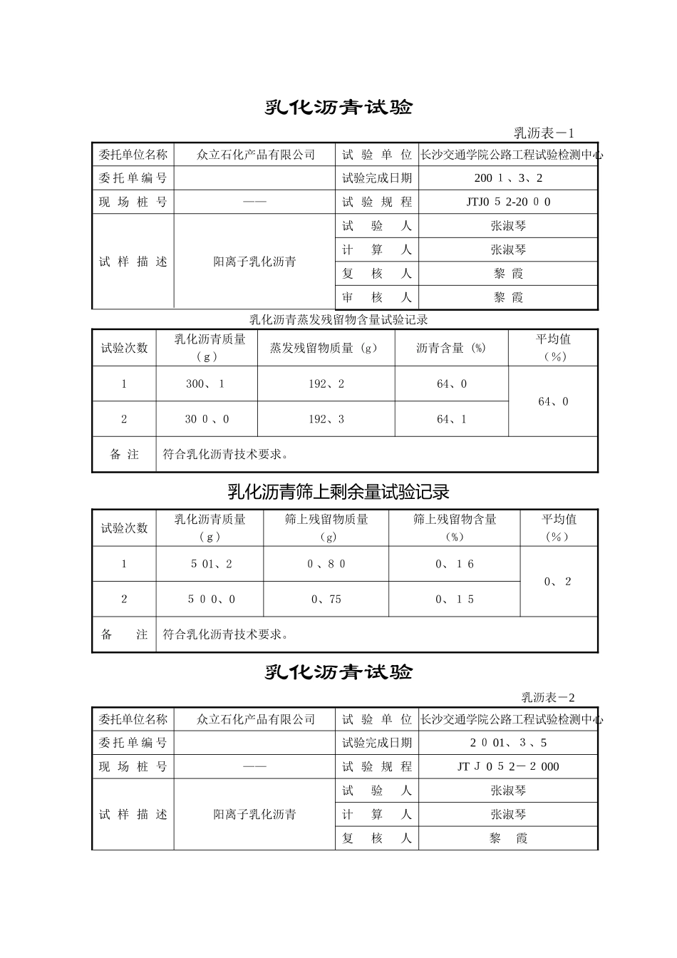 乳化沥青试验报告_第1页