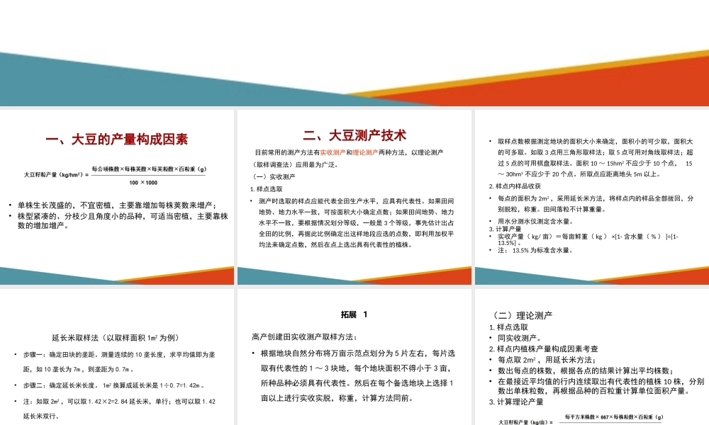 大豆测产与收获—大豆测产(大豆栽培技术课件)