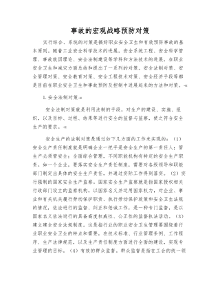 事故的宏观战略预防对策