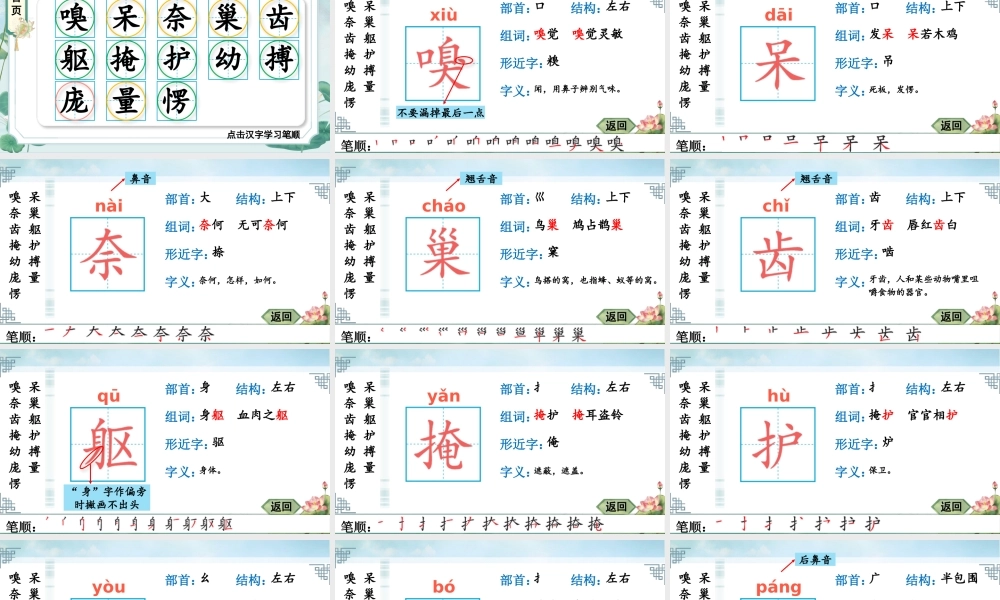 24统编版小学语文四年级上册生字笔顺课件-16 麻雀