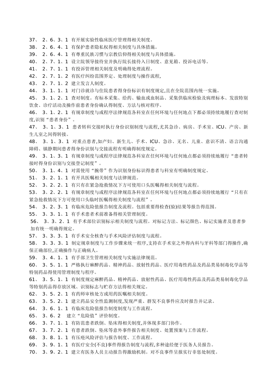 二甲医院评审涉及制度的条款_第2页