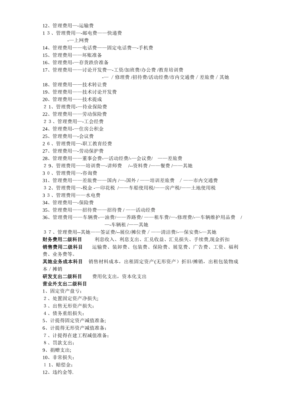 二级会计科目分类_第3页