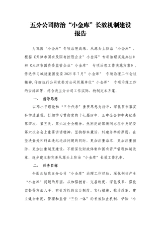 五分公司小金库长效机制