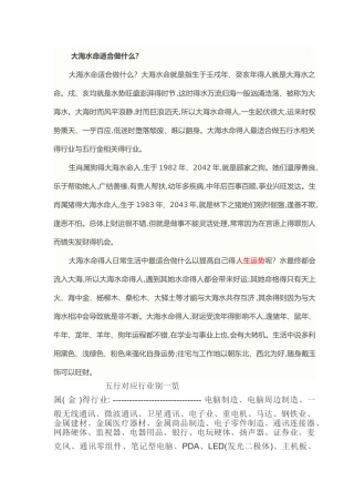 五行对应行业别一览