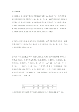 五行与四季 旺相休囚死