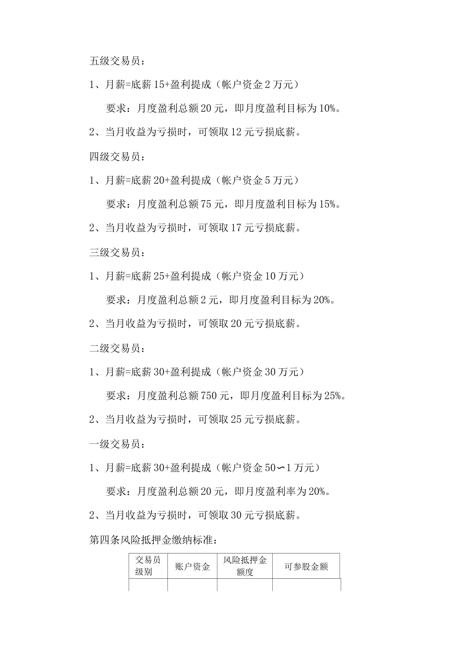 交易员薪酬标准及激励制度_第3页